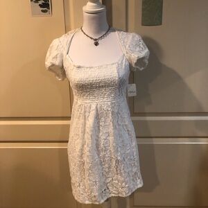 Free People White Lace Mini Dress
